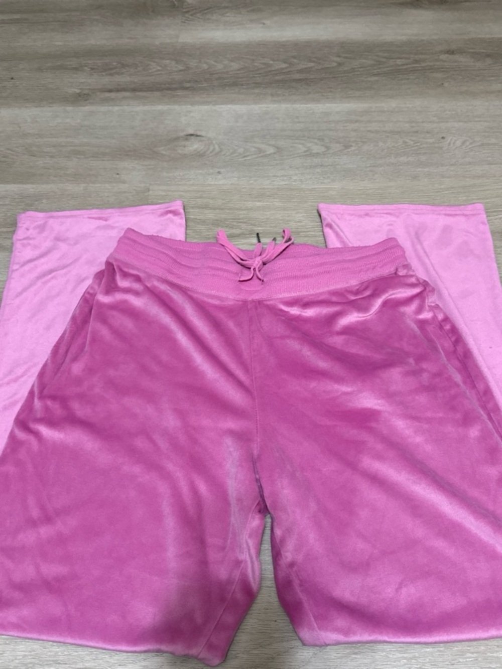 Juicy Couture Bright Pink Velour Wide Leg Pants
